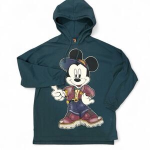 VTG 90s Mickey Unlimited Jerry Leigh Disney Hoodie Pullover Sz M USA Hip Hop